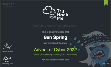 Tryhackme Advent Of Cyber Tryhackme