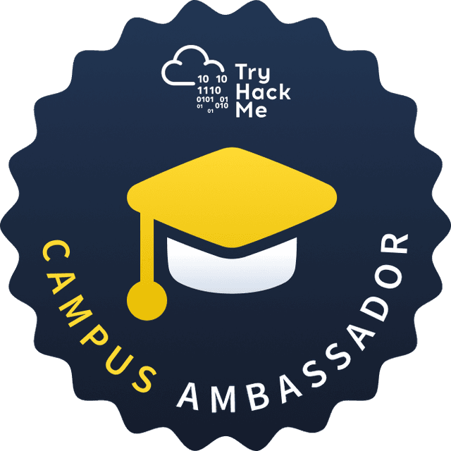 TryHackMe Campus Ambassador badge.