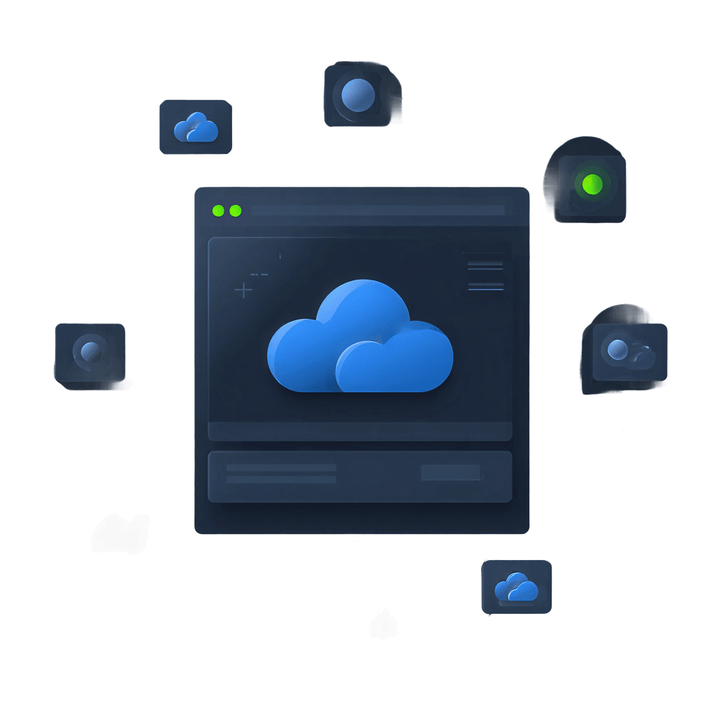 Cloud warning illustration for emerging cloud threat training