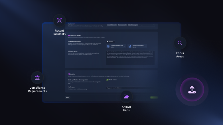 IR playbook upload interface.